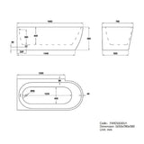 Freestanding Single Ended Left Hand Corner Bath 1650 x 780mm - Faro