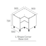 Excel-Cab L-Shape Corner Base Cabinet