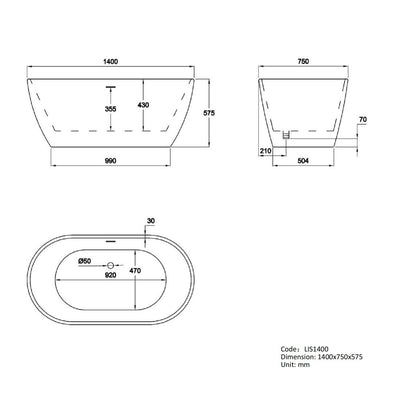 Freestanding Double Ended Bath - Lisbon