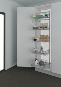 500mm Dynamic Tall Larder - Metallic Grey Baskets