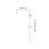 Triton Black Push Button Thermostatic Mixer Bar Shower with Square Overhead & Hand Shower