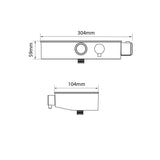 Triton Black Push Button Thermostatic Mixer Bar Shower with Square Overhead & Hand Shower