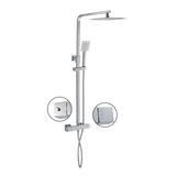 Chrome Thermostatic Mixer Shower with Square Overhead & Hand Shower - Vira