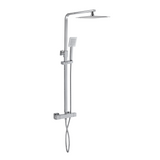Chrome Thermostatic Mixer Shower with Square Overhead & Hand Shower - Vira