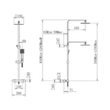 Chrome Thermostatic Mixer Shower with Square Overhead & Hand Shower - Vira
