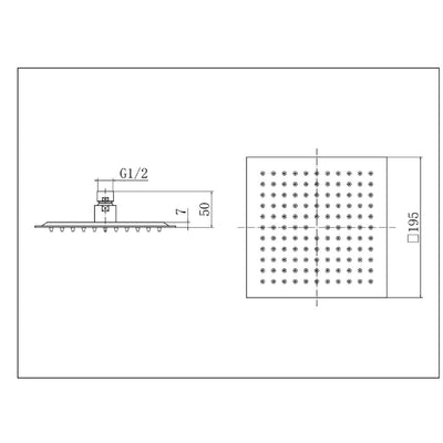 Chrome Thermostatic Mixer Shower with Square Overhead & Hand Shower - Vira