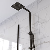 Black Thermostatic Mixer Shower with Square Overhead & Hand Shower - Zana