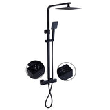 Black Thermostatic Mixer Shower with Square Overhead & Hand Shower - Zana