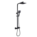 Black Thermostatic Mixer Shower with Square Overhead & Hand Shower - Zana