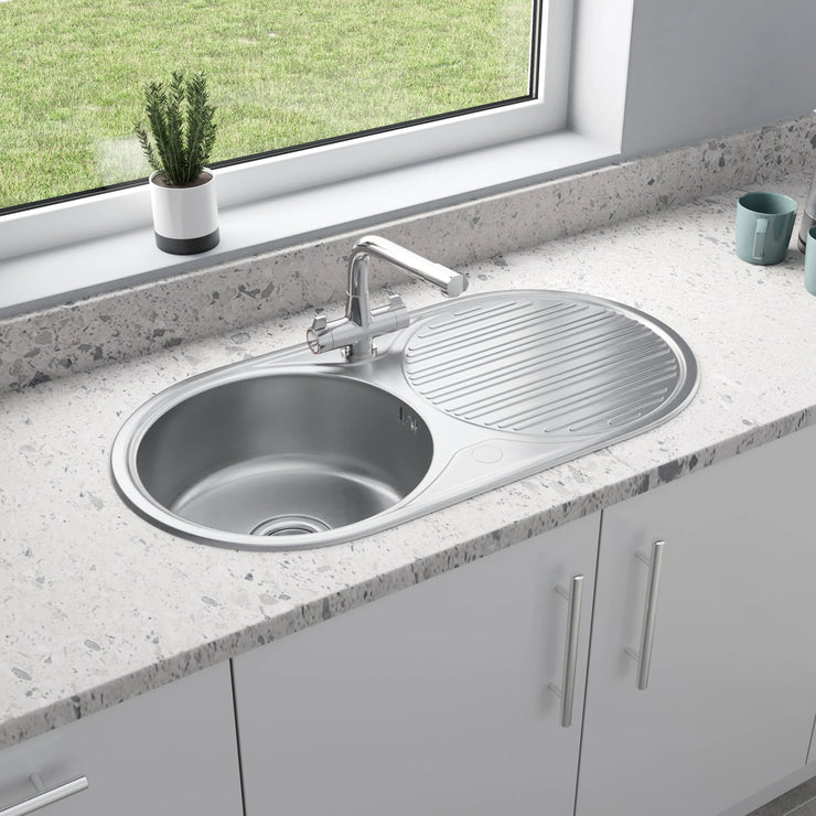 Sauber Round Inset Stainless Steel Kitchen Sink - Single Bowl