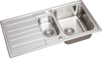 Sauber Prima Inset Stainless Steel Kitchen Sink - 1.5 Bowl