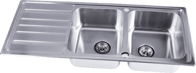 Sauber Prima Inset Stainless Steel Kitchen Sink - 2 Bowl