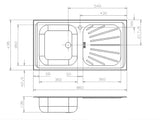 Reginox Alpha10 Inset Stainless Steel Kitchen Sink - Single Bowl with Waste Included
