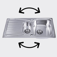 Essentials Inset Stainless Steel Kitchen Sink - 1.5 Bowl