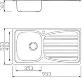 Essentials Inset Stainless Steel Kitchen Sink - Single Bowl