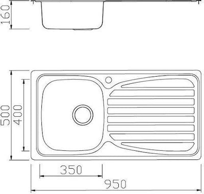 Essentials Inset Stainless Steel Kitchen Sink - Single Bowl