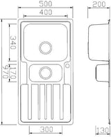 Sauber Prima Inset Stainless Steel Kitchen Sink - 1.5 Bowl