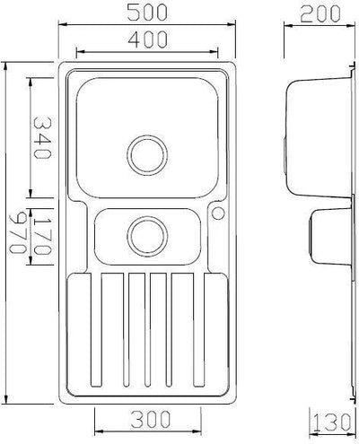 Sauber Prima Inset Stainless Steel Kitchen Sink - 1.5 Bowl