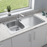 Essentials Inset Stainless Steel Kitchen Sink - Single Bowl