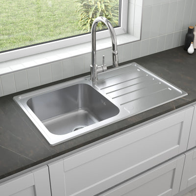 Sauber Inset Stainless Steel Kitchen Sink - Single Bowl