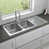 Sauber Prima Inset Stainless Steel Kitchen Sink - 2 Bowl